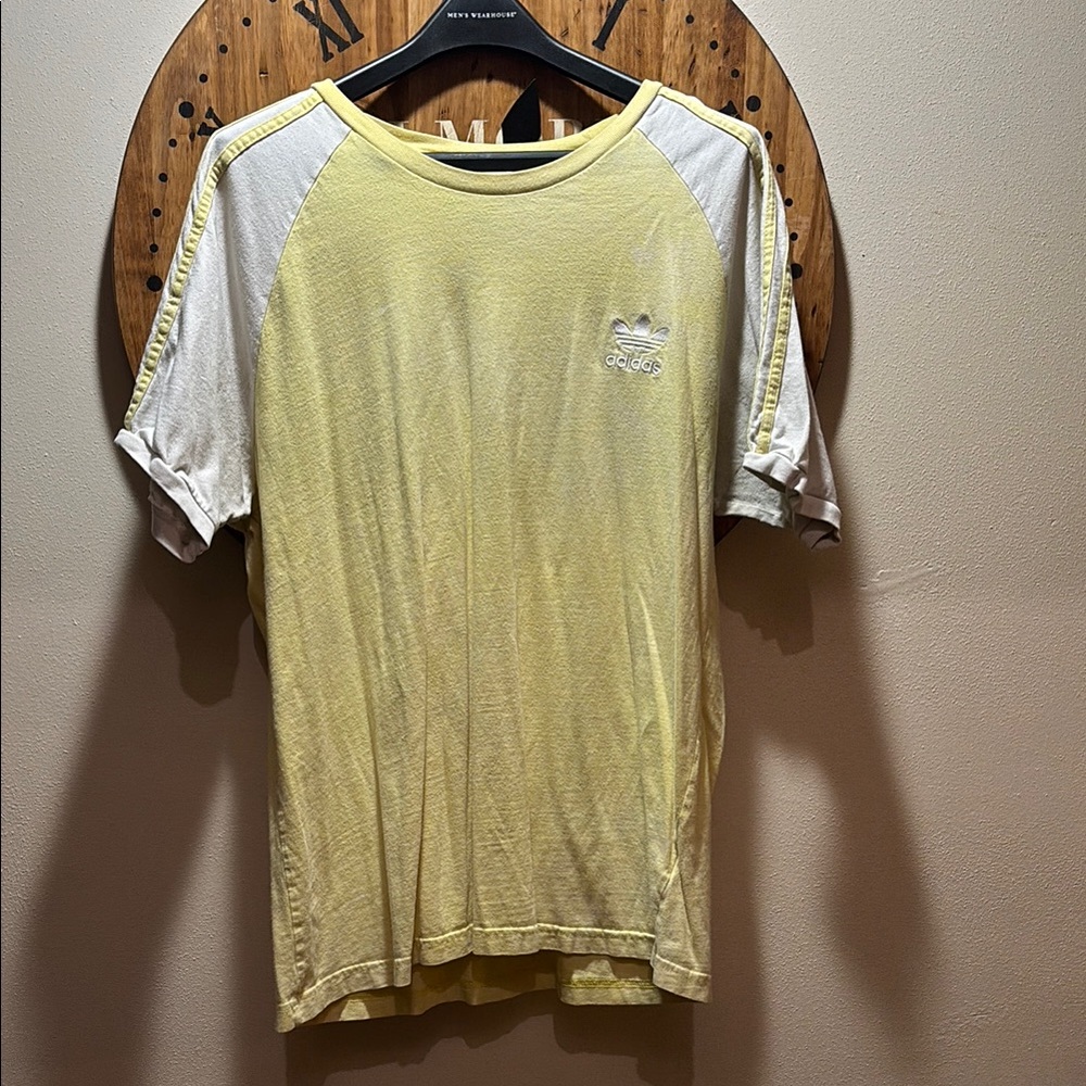 Adidas Yellow and White Men's Shirt